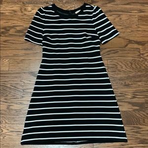 Like New Loft Black and White Striped Dress